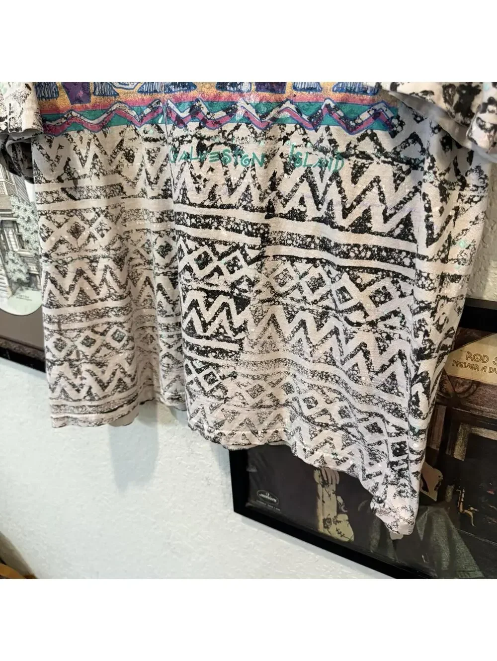 Vintage 90s RARE Colorful Beach AOP Aztec Sports Surfing And Skate Shirt Size XL